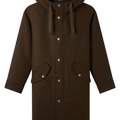 Marc Wool-Blend Twill Snap-Button Coat